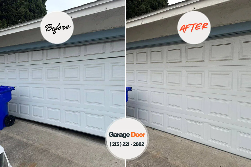 Before and after: garage door repair Ranchos de Taos, NM